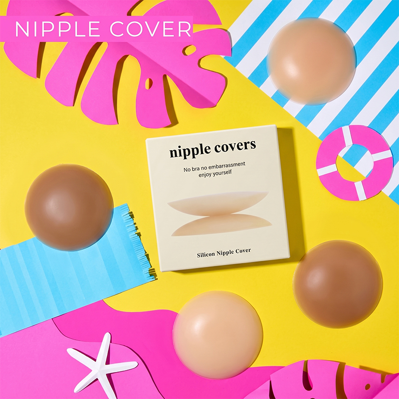 Nipple Cover Pasties - แผ่นปิดจุกนมแบบมีกาวในตัวแบบมองไม่เห็นสำหรับผู้หญิง แพ็ค 2 ชิ้น แผ่นซิลิโคนระบายอากาศได้ดีเป็นพิเศษ เป็นมิตรกับผิว