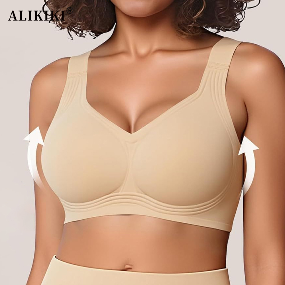 Bralette Wireless Soft - บราไร้สายแบบดันทรงไร้ตะเข็บ บราเล็ตเต็มทรง รองรับน้ำหนักอย่างนุ่มนวล ซ่อนไขมันด้านหลัง บราใส่กับเสื้อยืด ชุดชั้นในใส่สบายสำหรับทุกวัน